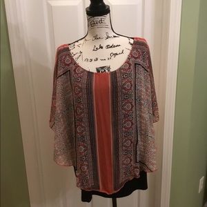 AB Studios black and pink top in 3X